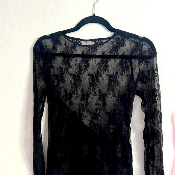 Abercrombie & Fitch Tops - Abercrombie Black Lace Long Sleeve Bodysuit